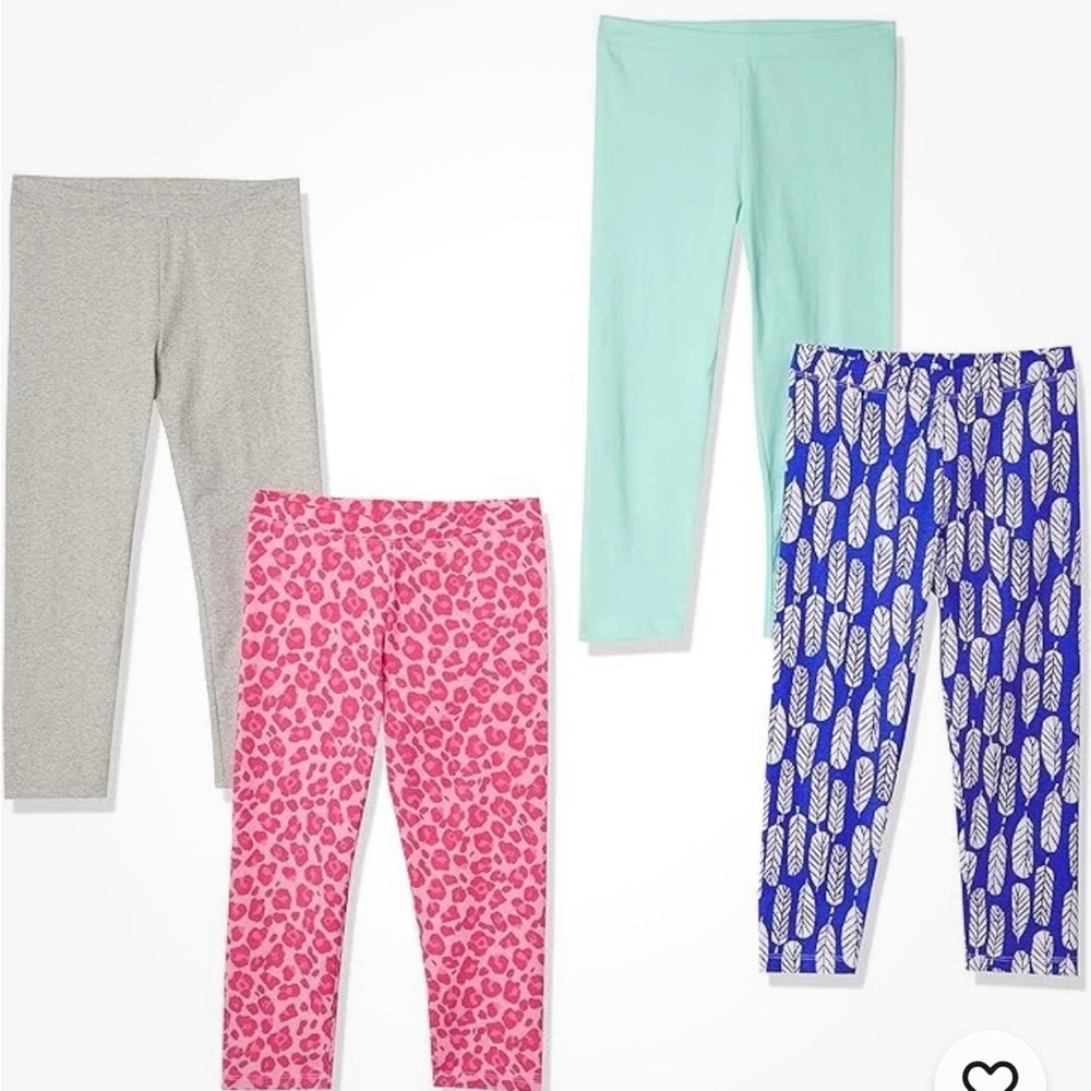 Spotted Zebra Girls' Cropped Capri Leggings 4 pack Size S (6-7) NWT